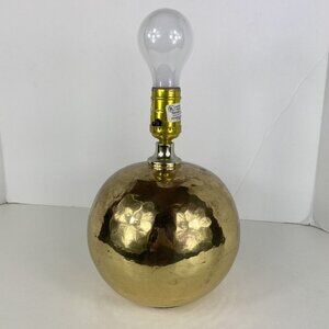 Vtg Hammered Brass 9.5” Lamp Sphere Globe India